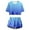 A1-Blue, variant on Girls Outfits Size 14-16 Round Neck Color Clash Cotton Short Sleeve Tops and Shorts Comfy Baby Girl Outfits Stylish Girls' Summer Clothing Sets Light Blue 150