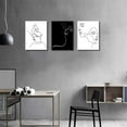thumbnail image 4 of Black and White Wall Art Line Drawing Modern Minimalist Wall Decor for Couples Bedroom Lovers Abstract Art Wall Prints Aesthetic Room Decor Stretched Artwork for Home Walls Canvas Wall Art for Bedroom, 4 of 6