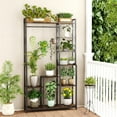 thumbnail image 4 of Wisfor Large Tall Industrial Plant Stand Flower Shelf  Basket Hanging Rail for Garden Balcony Pati Storage, 38.58x9.37x70.87 inch, 4 of 13