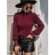 thumbnail image 4 of Suéteres de Otoño e Invierno para Mujer, Jerseys de Punto con Mangas Farol, Suéteres Tipo Top Vino Tinto S, 4 of 10