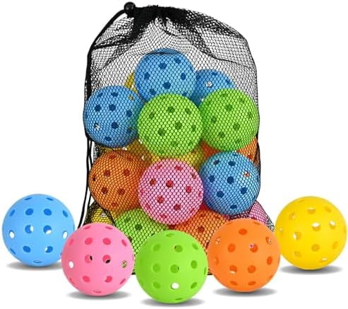 WLIKKS Pickleball Balls 20Pack|40Pack, 40 Holes USAPA Approved Pickleball Balls with Mesh Bag, Perfectly Balanced, High Bounce True Flight, Outdoor Pickleball Balls for Tournament Play