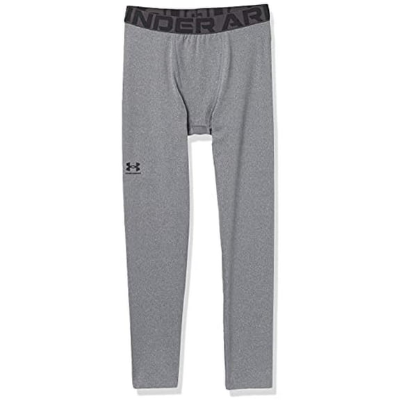 Under Armour Boys' ColdGear Armour Leggings , Charcoal Light Heather (019)/Black , Youth X-Small