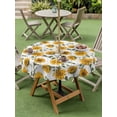 thumbnail image 4 of Outdoor Tablecloths with Umbrella Hole & Zipper, Sunflowers Round Tablecloths 60 Inch, Spring Botanical Yellow Flowers Branches Waterproof Table Cloth, Patio/Pool/Picnic Table Covers, 4 of 8