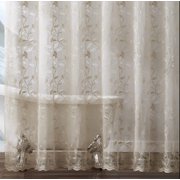 Warm Home Designs 72 W x 84 L Linen Lace Shower Curtain. GR Linen 84