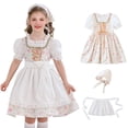 thumbnail image 5 of Mepaouo Girls German Dirndl Dress Oktoberfest Bavarian Outfit Set Kids Country Apron Maid Skirt White, 5 of 9