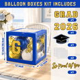 Grad Letter Box Graduation Decorations Clof 2026 - Blue And Balloons Boxes With Letters ...