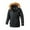 Black, variant on IYTR Men's Winter Jacket Faux Hood Warm Thick Parka Coat Outdoor Windproof Thick Warm Thicken Winter Parka Army Green XXL