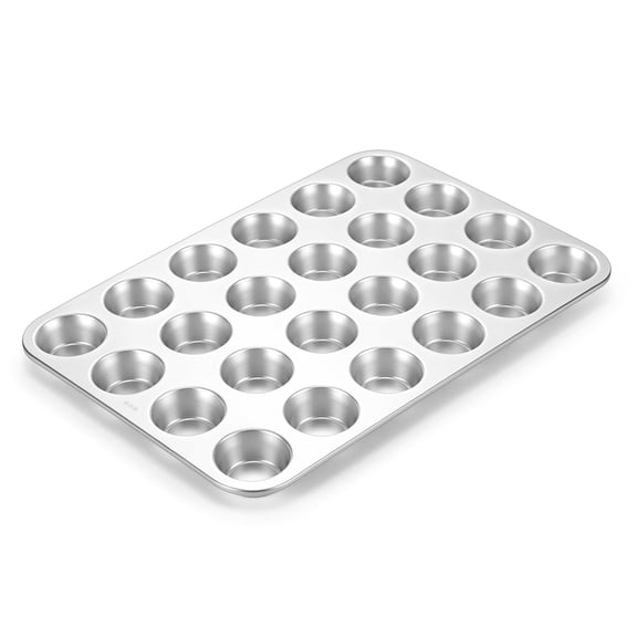 Vesteel 24-Cup Mini Muffin Pan, Stainless Steel Mini Cupcake Tin, Metal Cupcake Pan for Oven, Heat Resistant & Dishwasher Safe