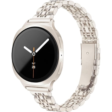 REQO Slim Metal Band for Samsung Galaxy Watch 9 8 Band 40mm 44mm/Galaxy Watch 8 Classic Band 46mm Women, Stainless Steel Thin Dressy Replacement Bracelet Strap for Samsung Watch 8 Bands