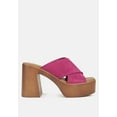 thumbnail image 2 of MATRIX Criss Cross Strap Block Heel Sandals in Fuchsia, 2 of 6