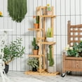 thumbnail image 2 of Costway 5 Tier 6 Potted Plant Stand Rack Bamboo Display Shelf for Patio Yard, 2 of 10