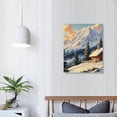 thumbnail image 4 of LHONGY Winter Landscape Canvas Wall Art, Snow Mountain Canvas Wall Art, Cabin Forest Canvas Art, Snowy Tree Wall Art, Winter Artwork, Nature Wall Art 16x20 in, 4 of 5