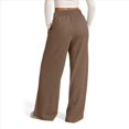 thumbnail image 4 of Pantalones Deportivos de Pierna para Mujer, Holgados, con Cordón Elástico, de Cintura Alta, Estilo Palazzo. Marrón S, 4 of 7
