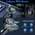 thumbnail image 3 of Bluetooth Car Adapter,  Wireless Radio Adapter Car MP3 FM Transmitter, USB C Car Charger, Support U Disk/Hands Free Calling, 3 of 7