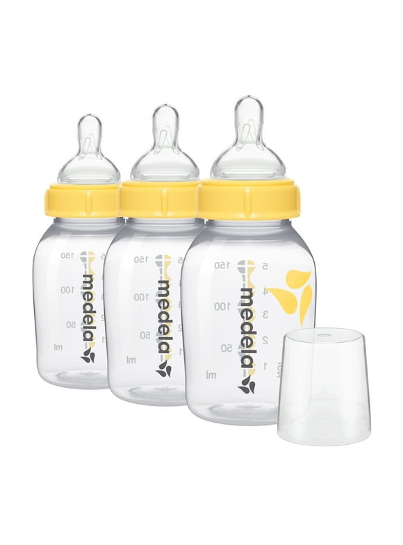 Medela Slow Flow Feeding & Storage Bottle Set, 5oz, 3-Pack