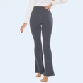 thumbnail image 3 of Flare Leggings with Pockets for Women - Crossover Yoga Pants High Waist Tummy Control Bootcut Workout Flared Leggings, 3 of 6