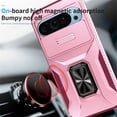 thumbnail image 3 of For Google Pixel 11 / 11 Pro Slim Fit Shockproof Hybrid with Slide Camera Cover & Rotated Ring Kickstand, [Military-Grade] Phone Case,Pink,For Pixel 11 / 11 Pro, 3 of 8