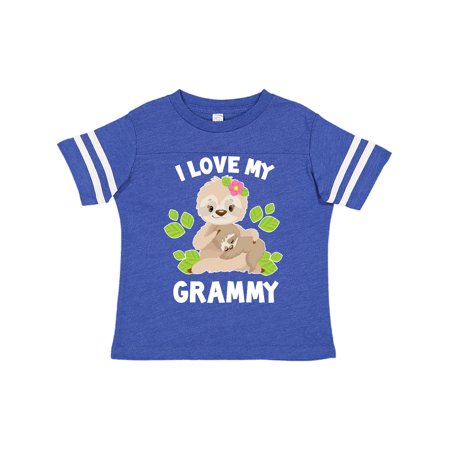 

Inktastic Cute Sloth I Love My Grammy with Green Leaves Gift Toddler Boy or Toddler Girl T-Shirt