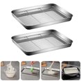 thumbnail image 3 of 2 Ensembles d'Acier Inoxydable Frits Filets Grill Bacs de Stockage Poêle pour la Maison, 3 of 7
