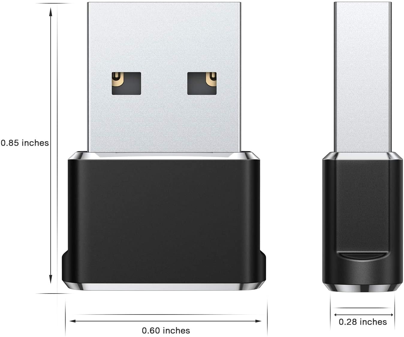 USB to USB C Adapter 3 Pack,Type C Female to USB A Male Charger Cable Converter