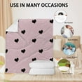 thumbnail image 6 of CASAFUN Throw Blanket Cute Heart Pattern Fleece Blanket for Home Bed Couch Sofa Valentine Day Gift Flannel Blanket Cartoon Love Geometric Love Heart Lightweight Cozy Plush Bed Blanket, 6 of 6