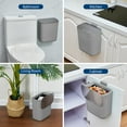 thumbnail image 7 of 2.4 Gallon Kitchen Hanging Small Trash Can with Stainless Steel Lid, Odor-Free Compost Bin, Space-Saving Garbage Can for Cabinet, Under Sink, RV, Bathroom, Grey, 7 of 7