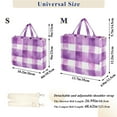 thumbnail image 2 of FORMRS Womens Corduroy Tote Bag Crossbody Shoulder Handbag with Pocket, Purple and White Pattern, 2 of 7