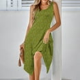 thumbnail image 5 of Ovzne Robes d'Été pour Femmes Robe Imprimée Sans Manches avec Poches Ourlet Irrégulier Col Rond Robe de Printemps Imprimée Liquidation, 5 of 5