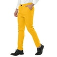 thumbnail image 4 of INSPIRE CHIC Men's Striped Dress Pants Flat Front Trousers Business Pant 36 Yellow, 4 of 6
