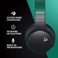 thumbnail image 2 of MOVSSOU E7 Active Noise Cancelling Headphones Bluetooth Headphones Wireless Headphones Over Ear with Microphone Deep Bass, Comfortable Protein Earpads, 30 Hours Playtime for Travel/Work, Teal Green, 2 of 5