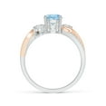 thumbnail image 2 of ANGARA Natural Aquamarine and Diamond Twisted Vine Engagement Ring in 14K White & Rose Gold for Women (Size-6mm) | March Birthstone, Anniversary, Jewelry Gift for Women | Natural Aquamarine Ring, 2 of 11