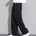 thumbnail image 4 of Afuyipoi Mens Track Pants Summer Ice Silk Draped Solid Color Casual Straight Leg Thin Breathable Quick Dry Sports Trousers Size M-4XL Black Size M, 4 of 5