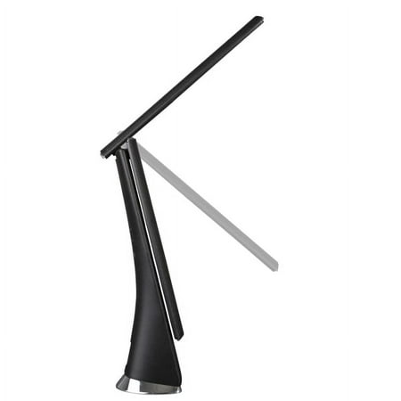 OttLite - Rise LED Desk Lamp w/ LCD Smart Display, USB Charging Port, 3 Brightness Settings, 3 Color Temperatures & Foldable Shade - Black