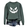thumbnail image 3 of WEIWEN Halloween Sweatshirt for Women 2026 Funny Pumpkin Face Printed Crewneck Long Sleeve Tops Women's Clothing Dressy Casual Fall Outfits for Women Sweaters Grey, M, 3 of 6