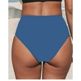 thumbnail image 4 of Charmo Women's Solid Bikini Bottoms Tummy Control High Waisted Tankini Swim Shorts, 4 of 4