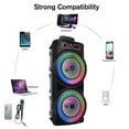 Oture Portable Bluetooth PA Speaker,5000W Dual 8" Speaker Rechargeable Outdoor Party Karaoke Audio System -FM/AUX/MP3/USB