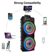Oture Portable Bluetooth PA Speaker,5000W Dual 8 Speaker Rechargeable Outdoor Party Karaoke Audio System -FM/AUX/MP3/USB