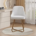 thumbnail image 5 of VECELO Set of 2 Upholstered Velvet Accent Chairs, Vanity Chair With Gold Cross Base For Bedroom, Home Office, Vanity, 5 of 9