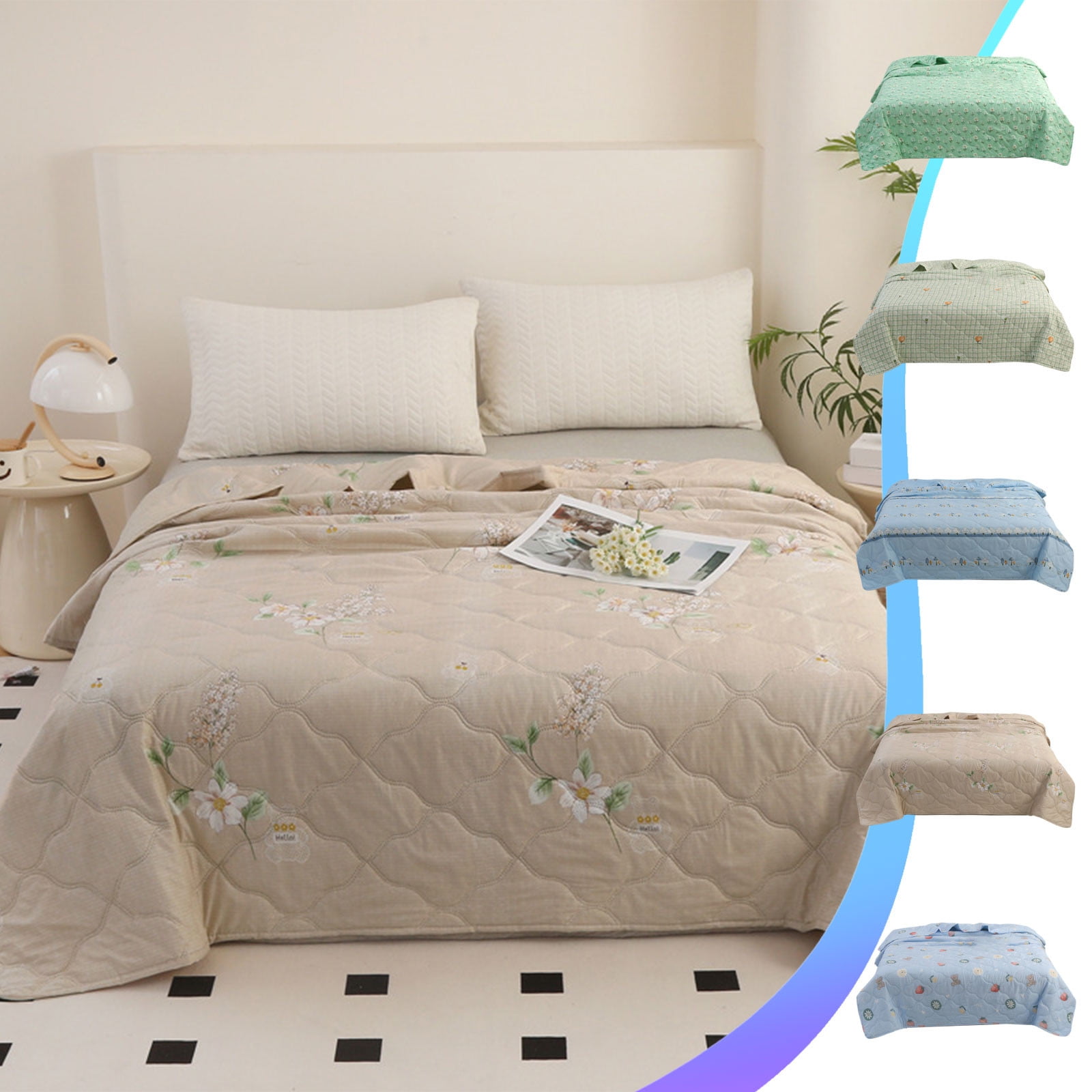 sruoe Summer Cooling Quilt, Quilts for Queen Bed, Thin Comforter, Air Conditioning Quilt, Full Bed Size Cooling Quilt, Reversible Hypoallergenic Lightweight Summer Quilt for Bedding