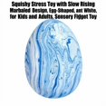 thumbnail image 2 of Squishy Stress Toy with Slow Rising Marbled Design, Egg-Shaped, Blue and White, for Kids and Adults, Sensory Squeeze Toy, 2 of 3