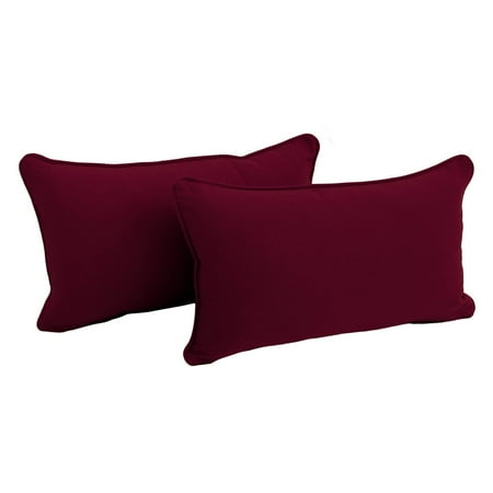 Blazing Needles 20 x 12 in. Twill Back Support Pillows with Cording - Set of 2