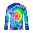 thumbnail image 4 of Zylanna Men's Long Sleeve T-Shirts, Homewear Tie Dye Crew Neck Loose Casual Tops for Men Blue, 4 of 5