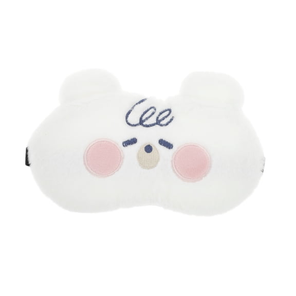 Unique Bargains Portable Cartoon Bears Eye Mask for Travel White