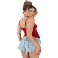 thumbnail image 6 of LYMAYTER Women Tank Tops Bow Square Neck Sleeveless Vest Summer Spaghetti Strap Tight Basic Crop Tank S-XL, 6 of 9