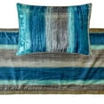 thumbnail image 2 of The HomeCentric King / Queen / Twin Blue Decorative Bed Runner King 90"x18" Bed Runner WITH One Pillow Cover, Ombre, Crushed Velvet Bed Scarf on Velvet fabric - Cerulean Ombre, 2 of 5