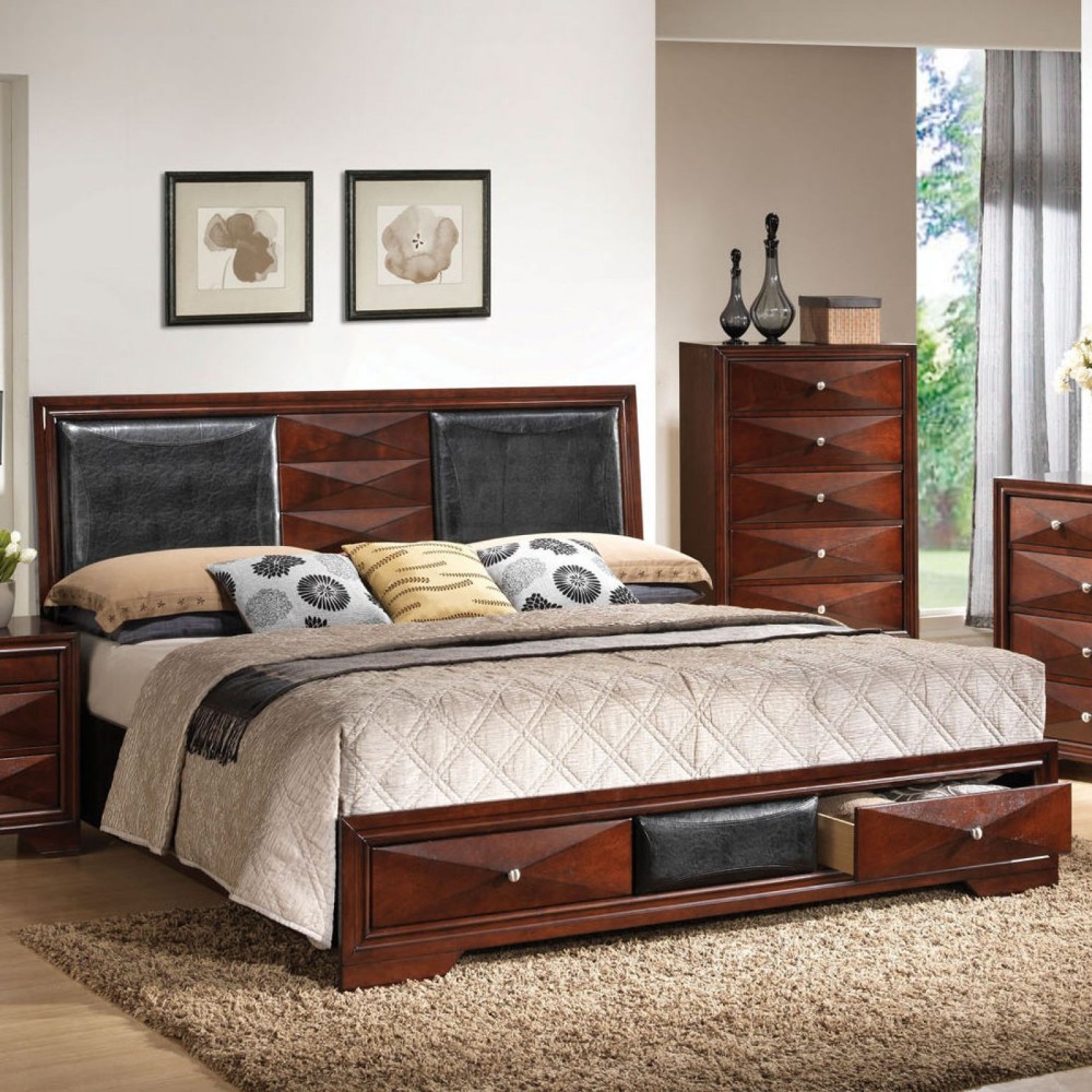bed with headboard
