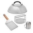 thumbnail image 6 of sunsanly 4Pcs BBQ Tool Set Stainless Steel Burger Press Grill Spatula Spice Dredge Shaker Pot Lid Cover Burger Smasher Kit for Cooking, 6 of 8