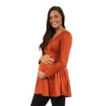 thumbnail image 2 of 24/7 Maternity Women's Long Sleeve Three Button Henley Tunic Top, 2 of 3