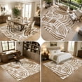 thumbnail image 5 of Area Rugs 5'x7', Brown Striped Carpet Runner Indoor Outdoor Rugs Home Decor Aesthetic, Farmhouse Rustic Abstract Lines Art Non Slip Mats Washable Accent Rug for Living Room Bedroom, 5 of 8