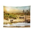 thumbnail image 1 of Giraffe Tapestry, Grasslands of Kenya African Safari Elephant Lion Safari Zebra Tiger Photo Print, Fabric Wall Hanging Decor for Bedroom Living Room Dorm, 2 Sizes, Multicolor, by Ambesonne, 1 of 1